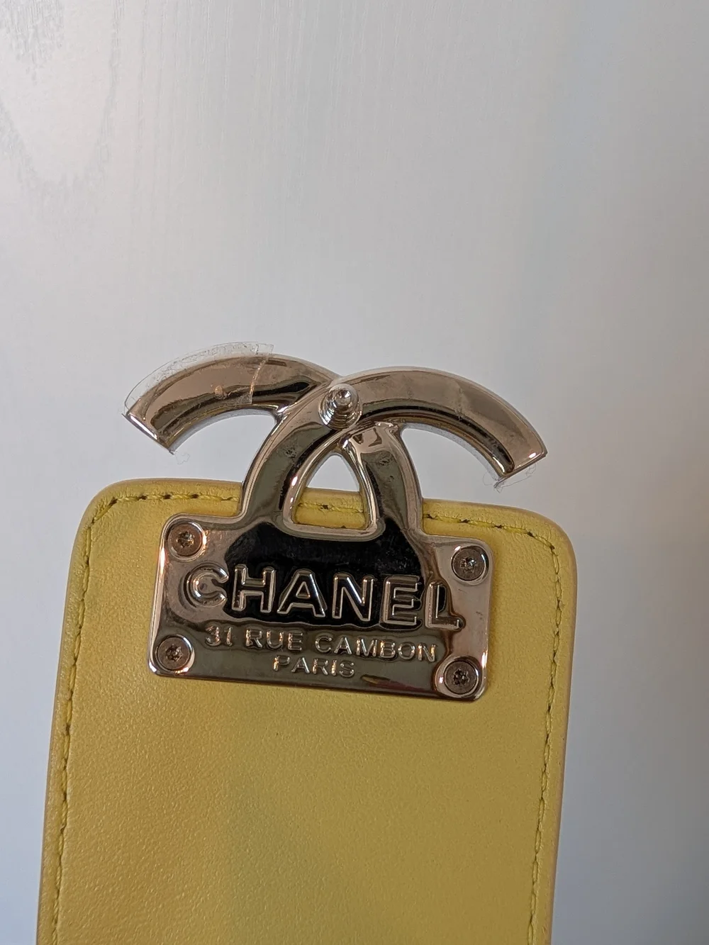 CHANEL Yellow CC Box Camara Bag In